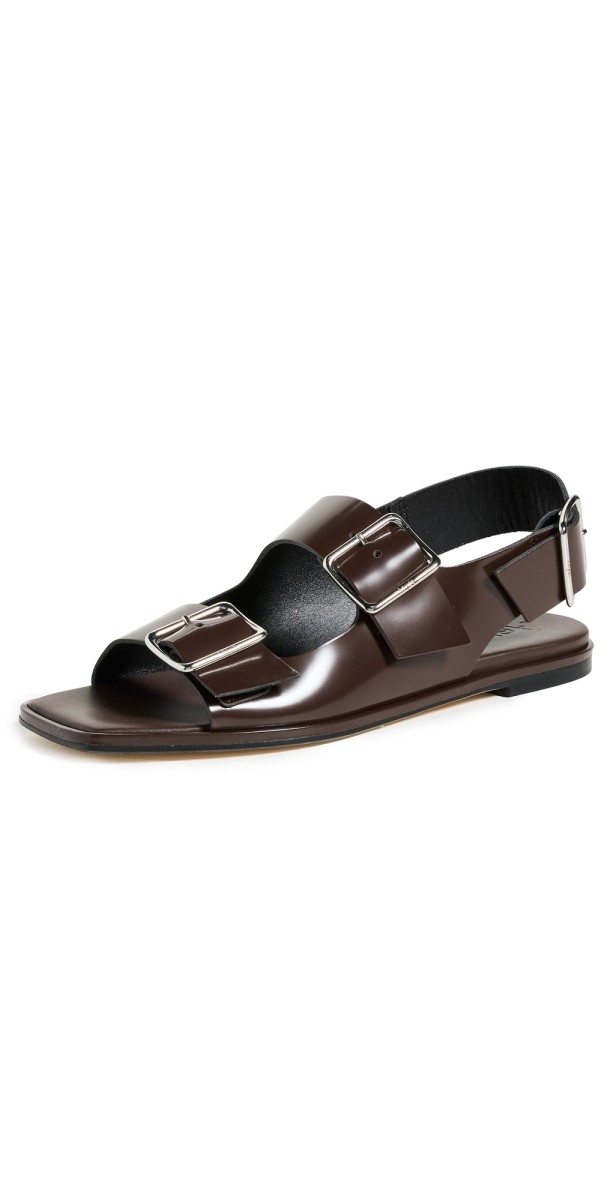 AEYDE Tekla Polido Calf Leather Sandals Moka