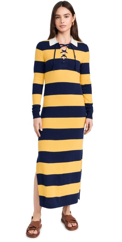 Polo Ralph Lauren Cashmere Rugby Dress Navy/Gold