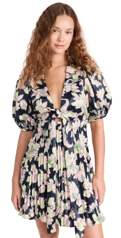 byTiMo Pliss Mini Dress Birds