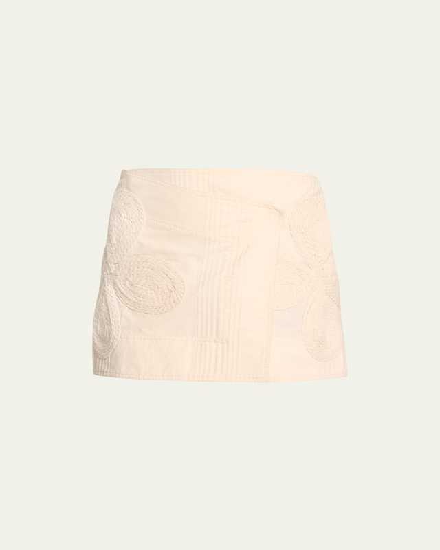 Brouhaha Raffia Wrap Mini Skirt