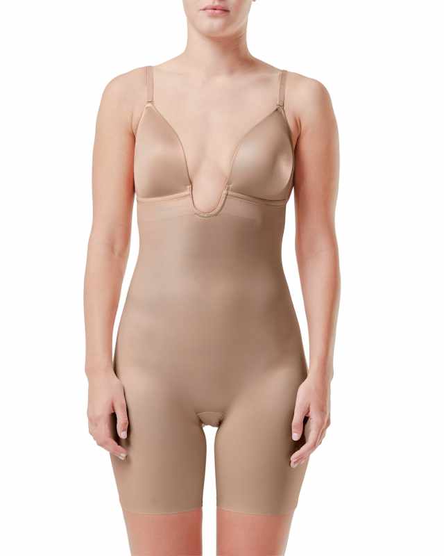 SPANXshape Suit Your Fancy Plunge Low-Back Mid-Thigh Bodysuit