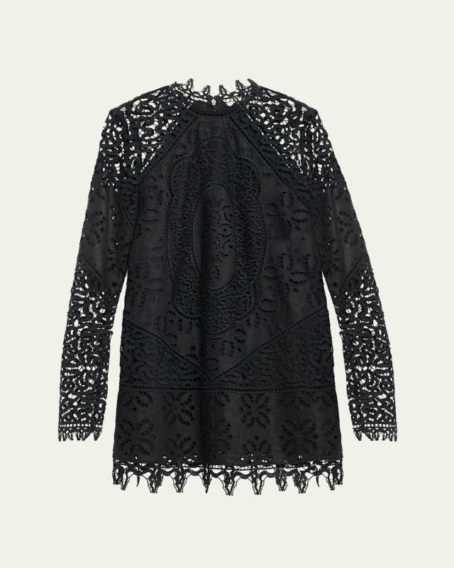 Eleni Long-Sleeve Lace Dress