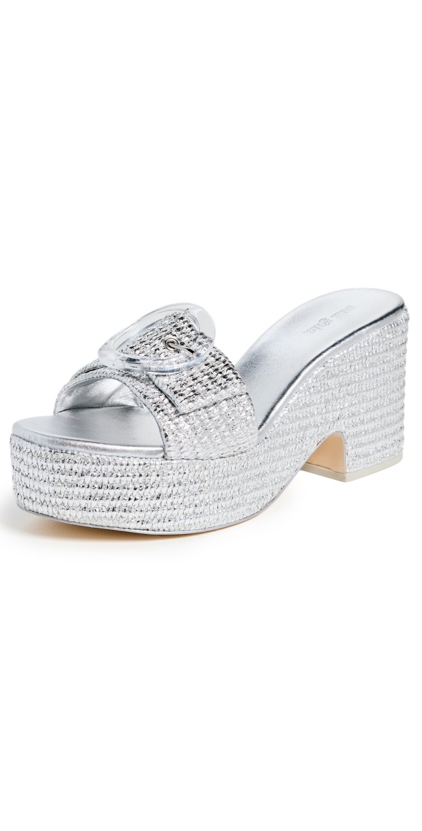 Cult Gaia Cleia Platform Sandals Silver
