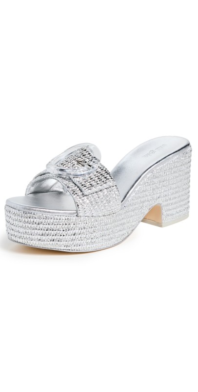 Cult Gaia Cleia Platform Sandals Silver