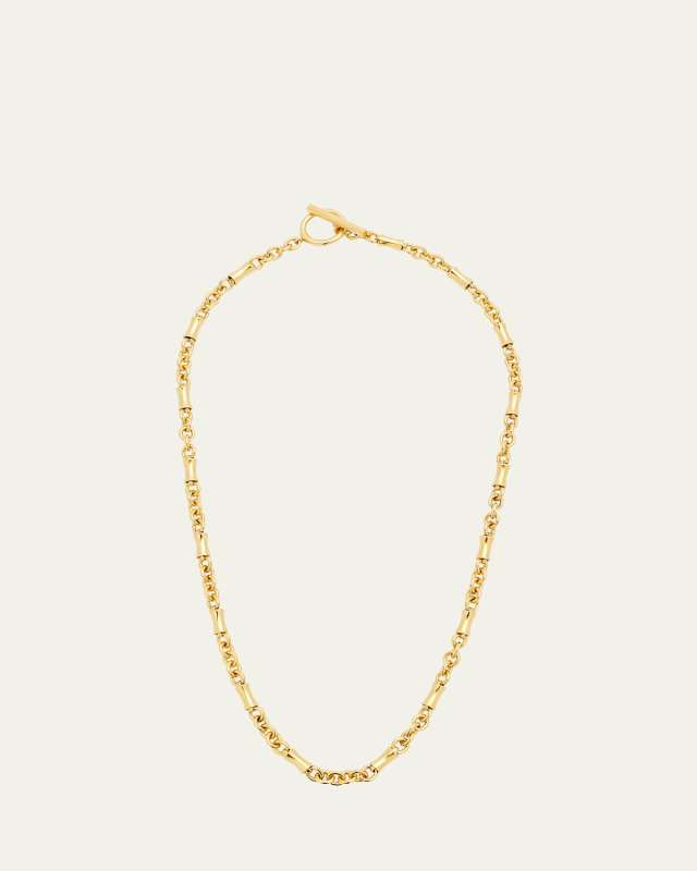 Gold Chain Toggle Necklace, 34"L