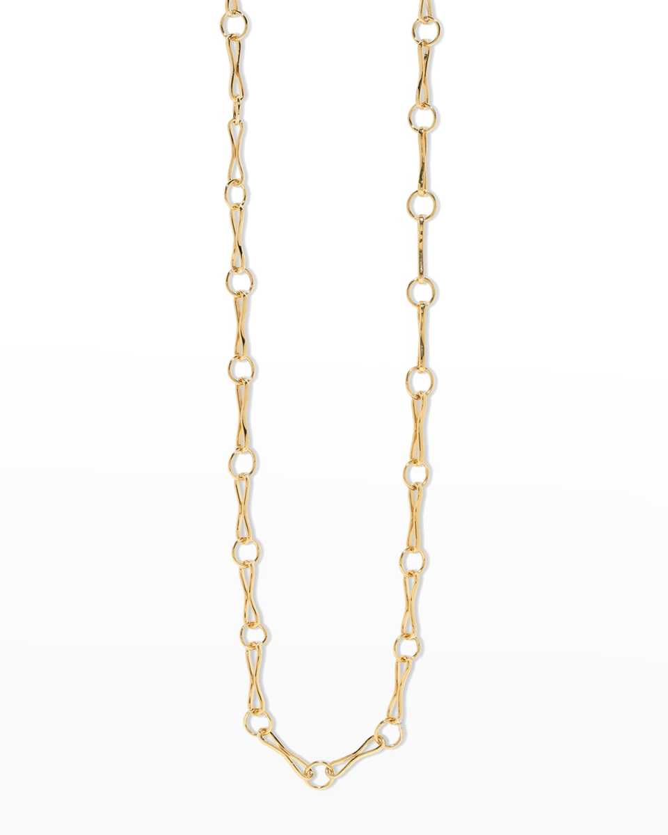 18K Yellow Gold Large Motif Link Chain Necklace, 20"L
