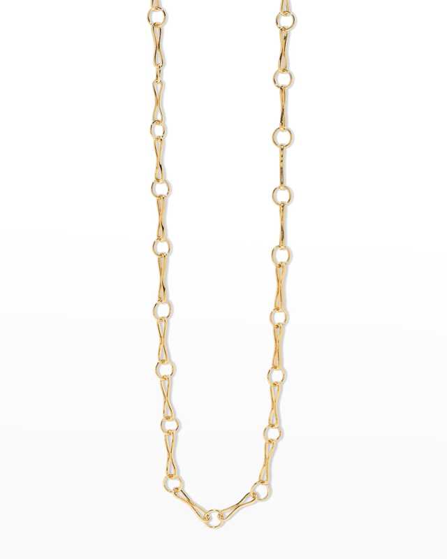 18K Yellow Gold Large Motif Link Chain Necklace, 20"L