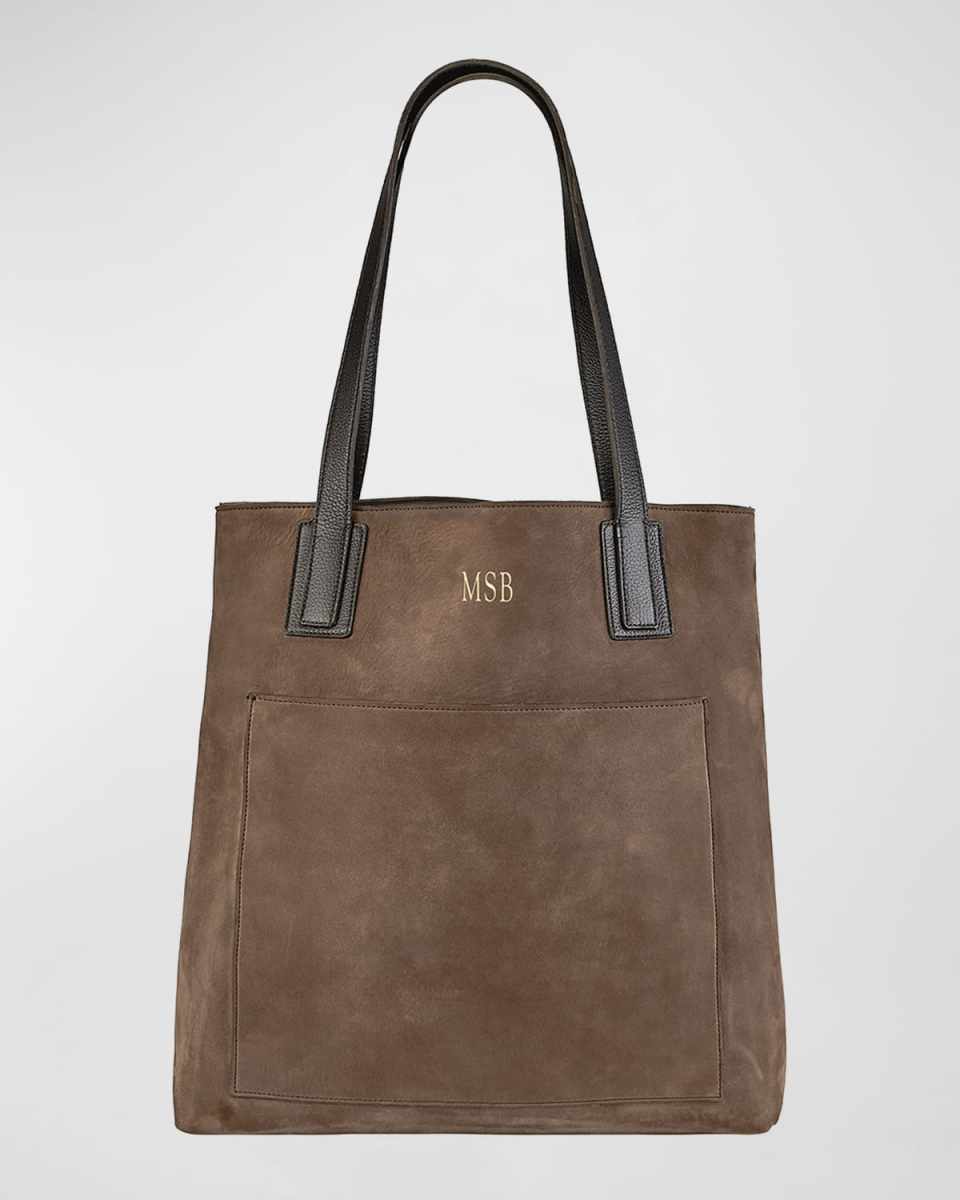 Metro Nubuck Leather Tote Bag, Personalized