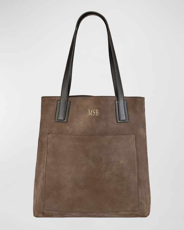 Metro Nubuck Leather Tote Bag, Personalized
