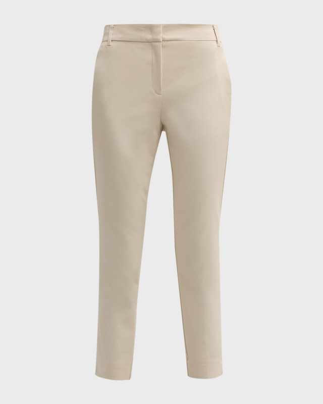 Macario Cropped Skinny Stretch Cotton Trousers