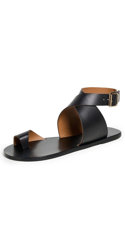 ATP Atelier Montagano Black Vacchetta Sandals Black