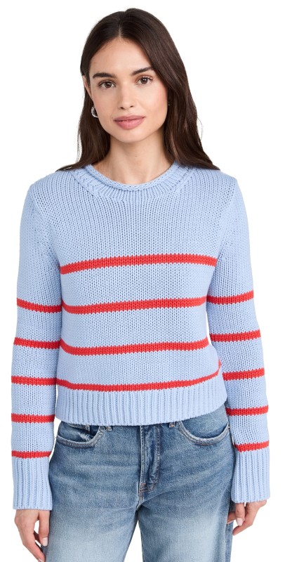 La Ligne Mini Marina Sweater Cornflower/Bright Red