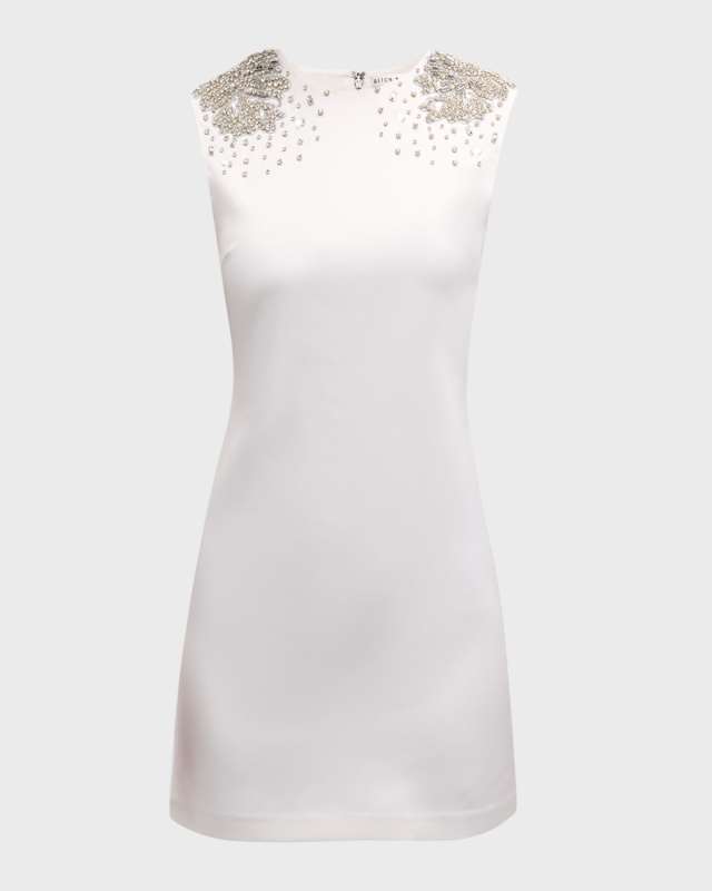 Almira Crystal Sleeveless Fitted Mini Dress