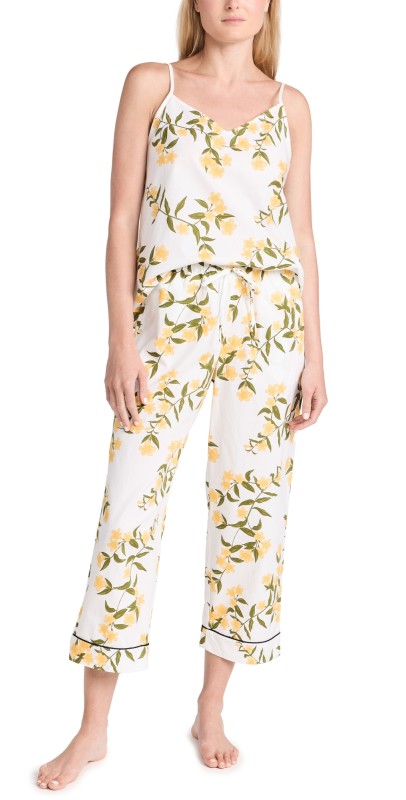 BedHead PJs Cotton Poplin Cropped PJ Set Carolina Jasmine