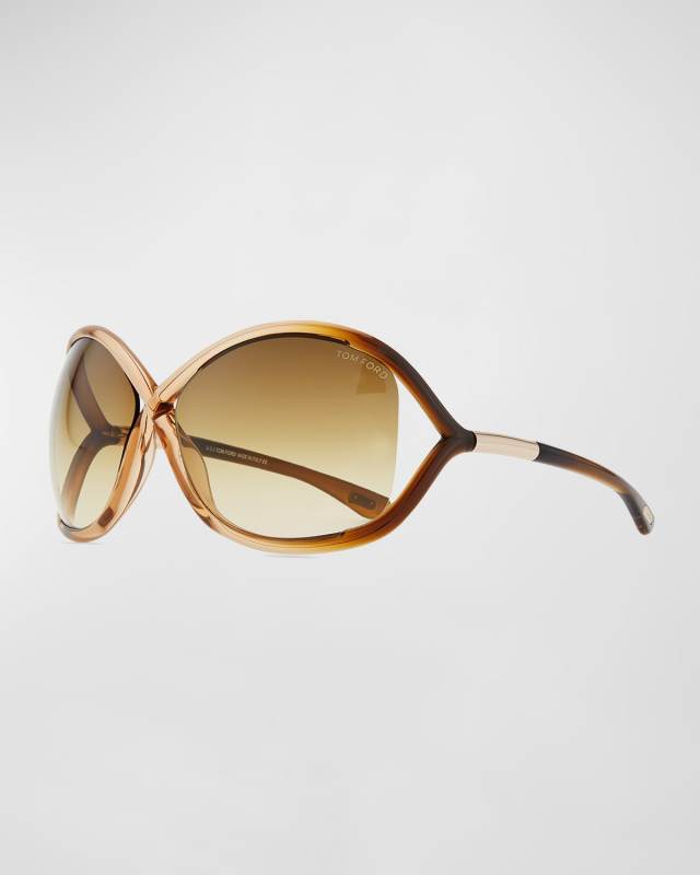 Whitney Cross-Bridge Sunglasses, Rose/Brown