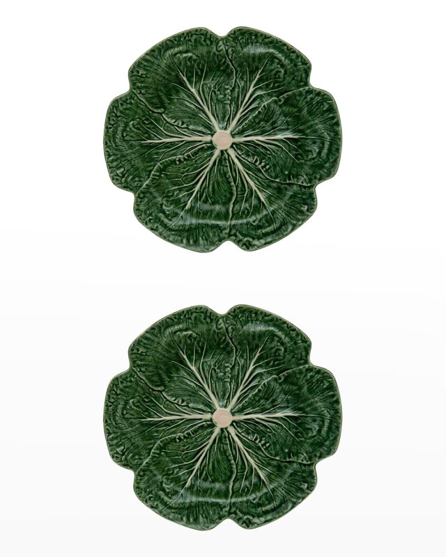 Cabbage Charger Plates, Green - Set of 2
