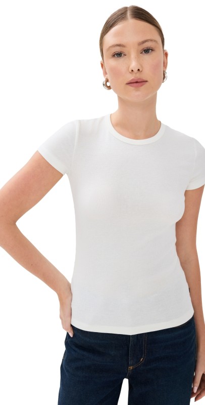 AG Agnes Crew Tee Ex-White