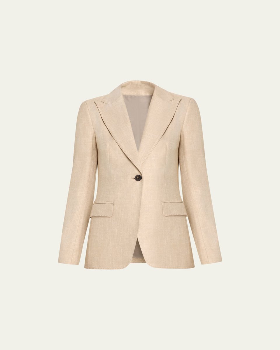 Single-Button Pick Stitch Blazer