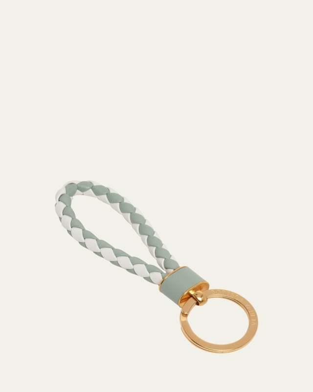 Intrecciato Leather Keyring