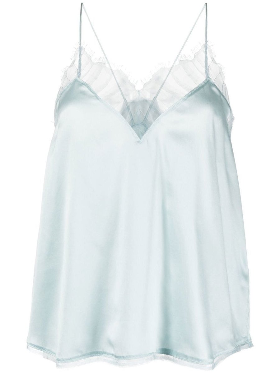 lace-trim silk top