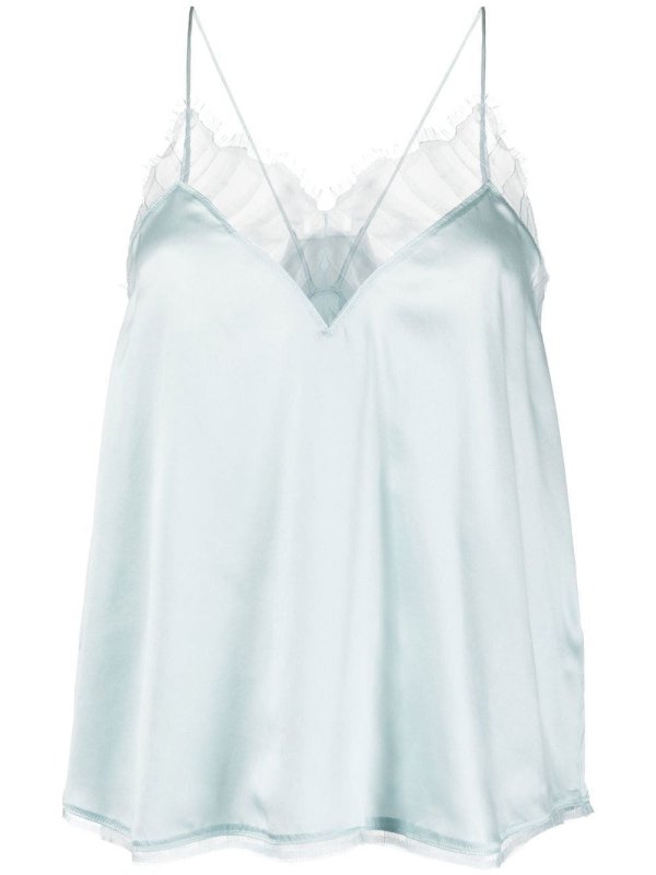 lace-trim silk top