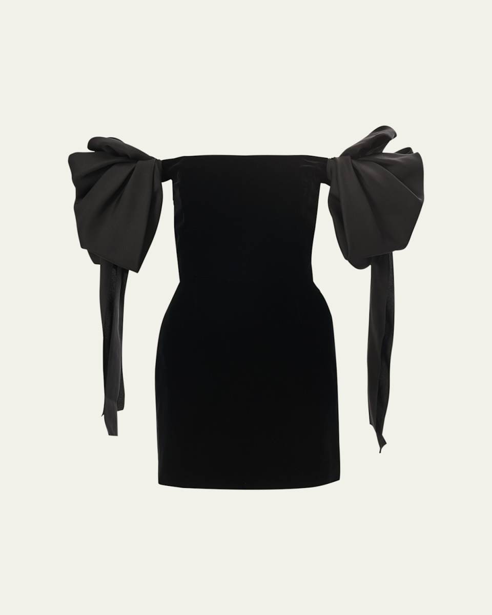 Bow Off-The-Shoulder Mini Dress