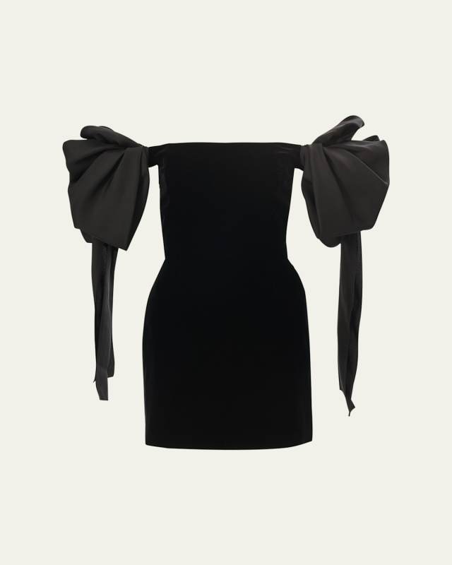 Bow Off-The-Shoulder Mini Dress