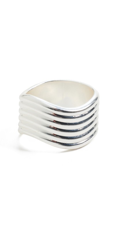 Madewell Wavy Ribbed Ring Polished Silver