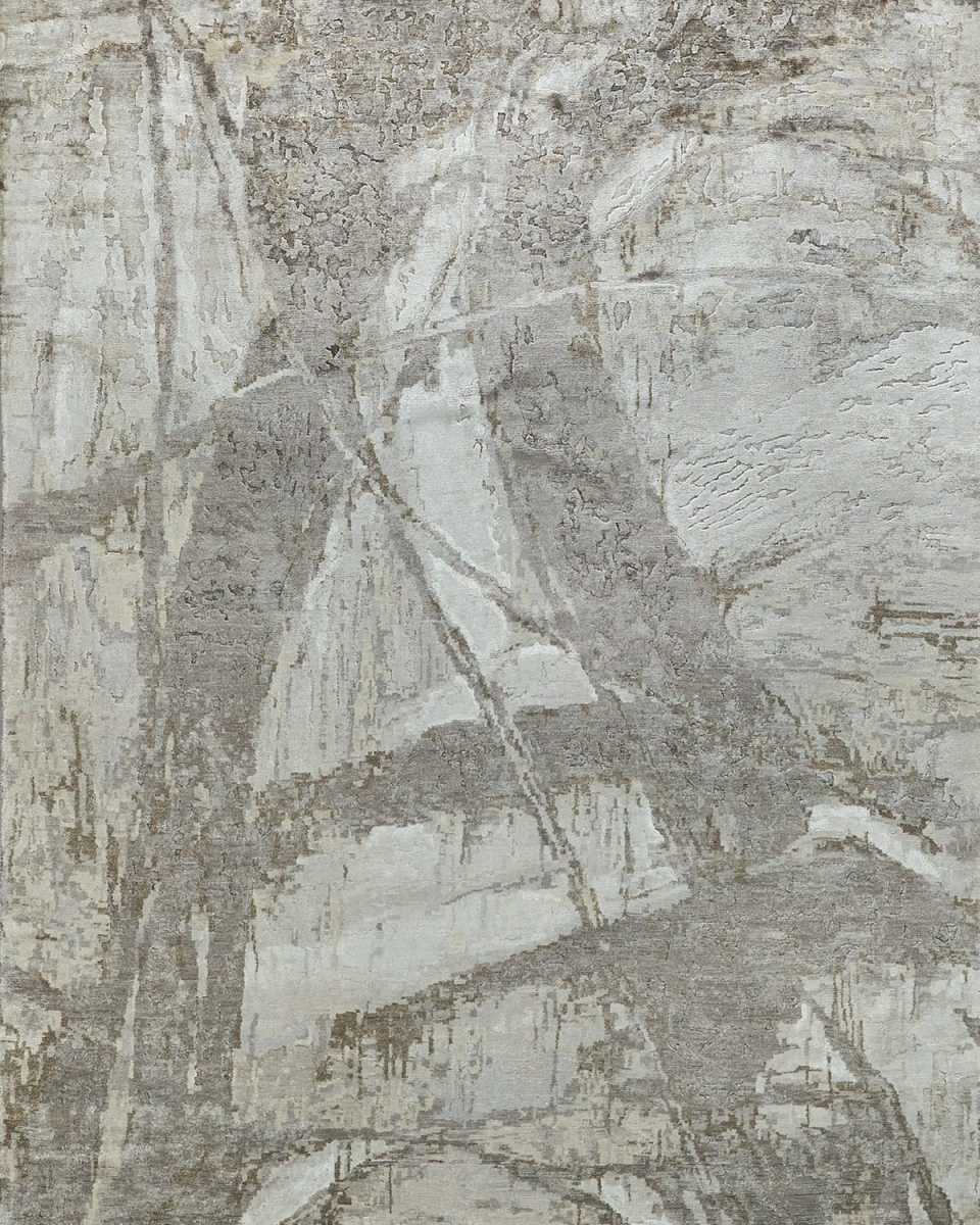 Floor Art Hand-Knotted Beige Rug, 8' x 10'