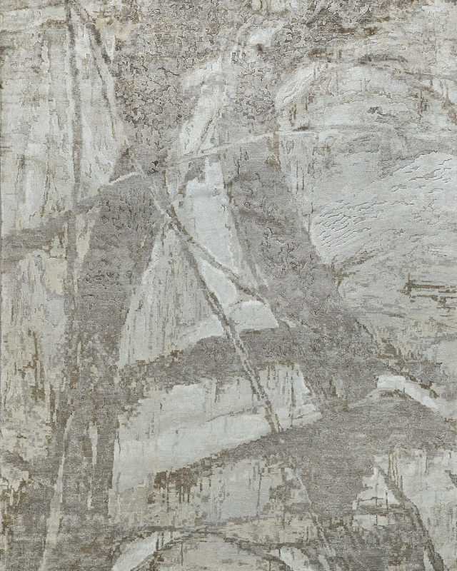 Floor Art Hand-Knotted Beige Rug, 8' x 10'