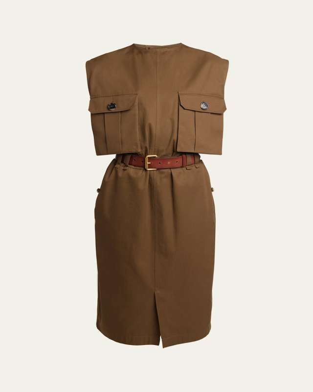 Belted Button-Front Shirtdress