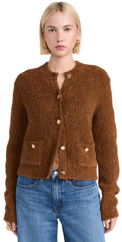 FRAME Patch Pocket Cardigan Camel
