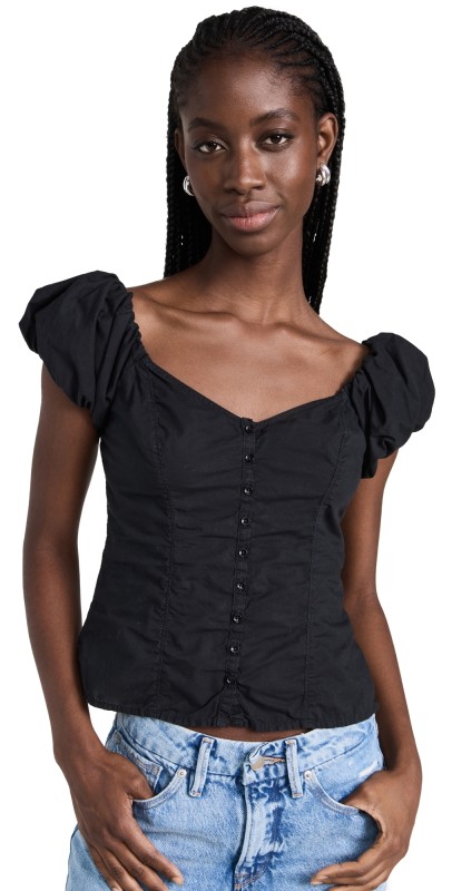 Nation LTD Angel Bubble Sleeve Cami Jet Black