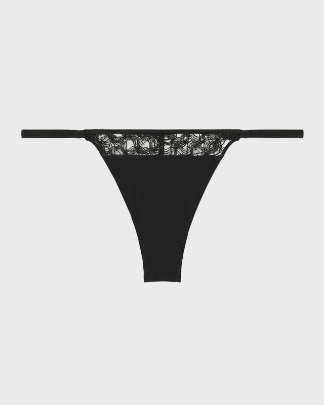 Rose Low-Rise Embroidered Tulle & Crepe Tang