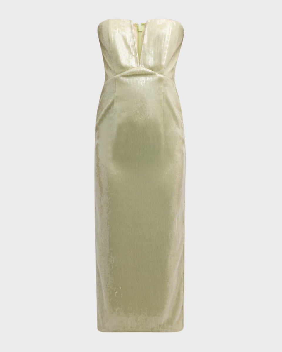 Strapless Sequin Midi Dress
