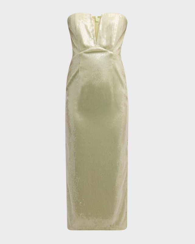 Strapless Sequin Midi Dress