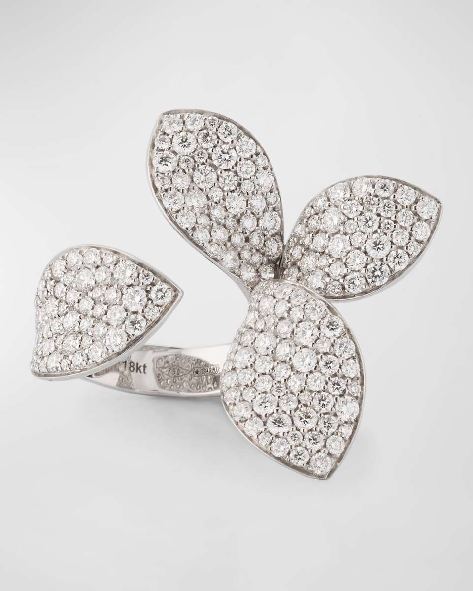 Giardini Segreti 18K White Gold Open Ring with Diamonds
