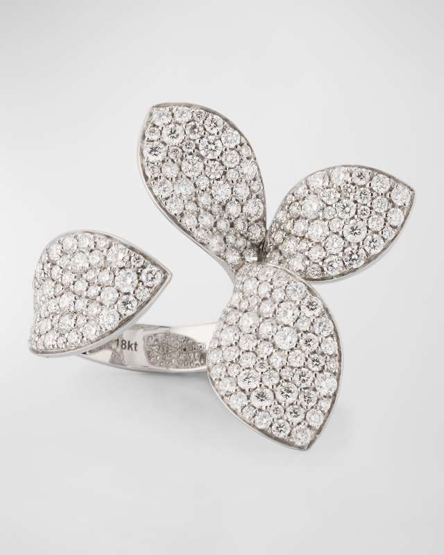 Giardini Segreti 18K White Gold Open Ring with Diamonds