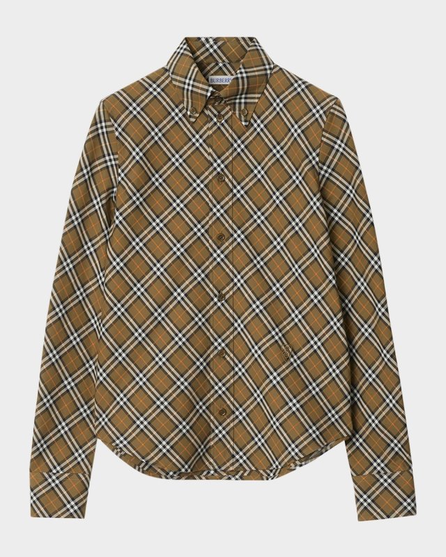Shrunken Check Button-Down Shirt
