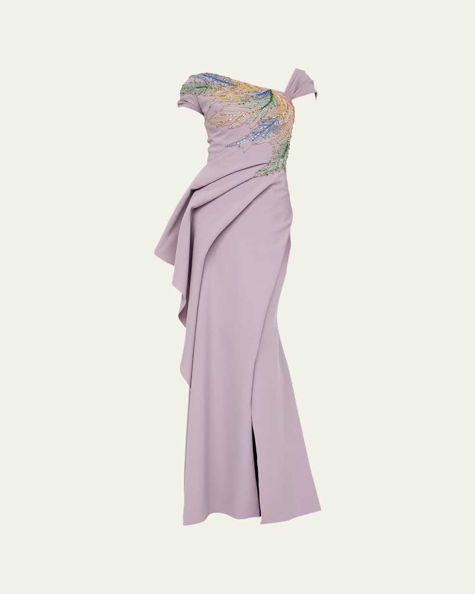Natalie Beaded Draped Gown