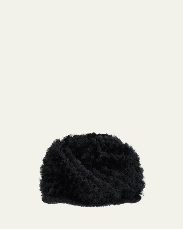 Dyed Shearling Skully Hat