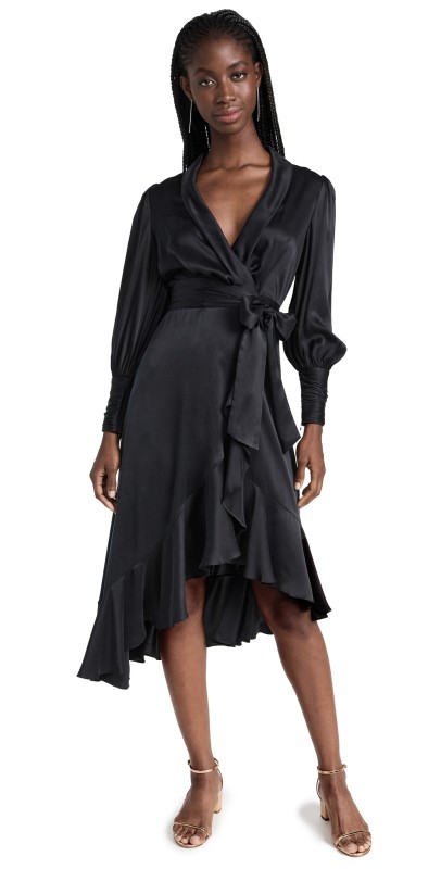 Zimmermann Silk Wrap Midi Dress Petal