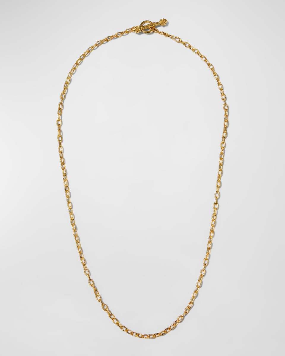 Handmade 19K Yellow Gold Chain Necklace, 21"L