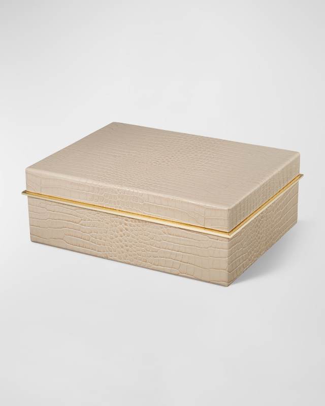 Classic Croc-Embossed Leather Large Box