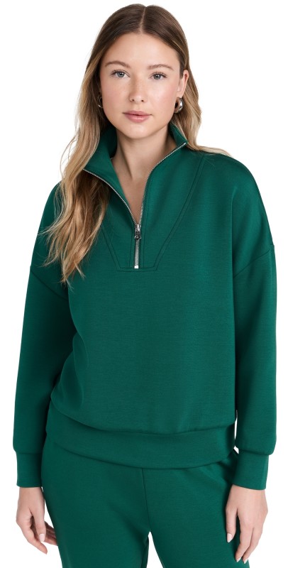 Varley Hawley Half Zip Sweatshirt Forest