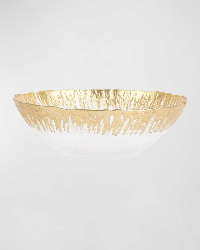 Rufolo Glass Metallic Brushstroke Small Bowl