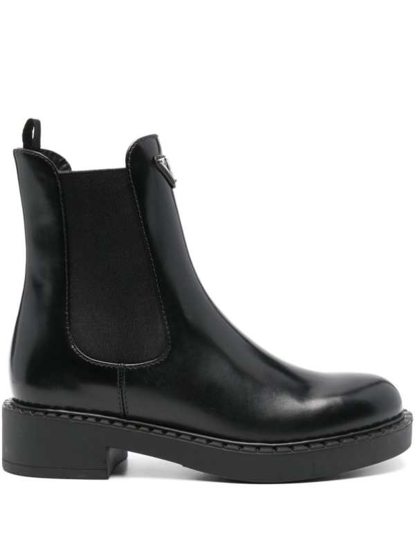 triangle-logo chelsea leather boots
