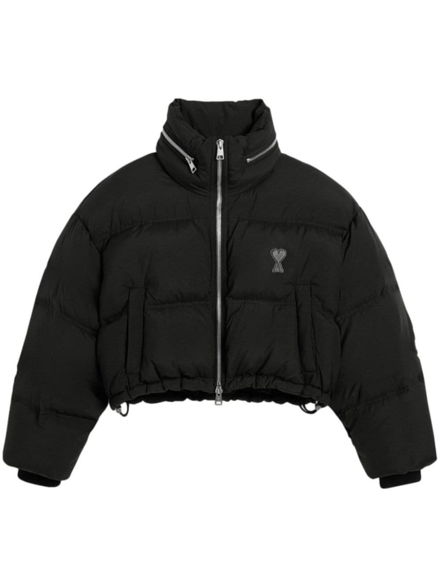 logo-print puff jacket