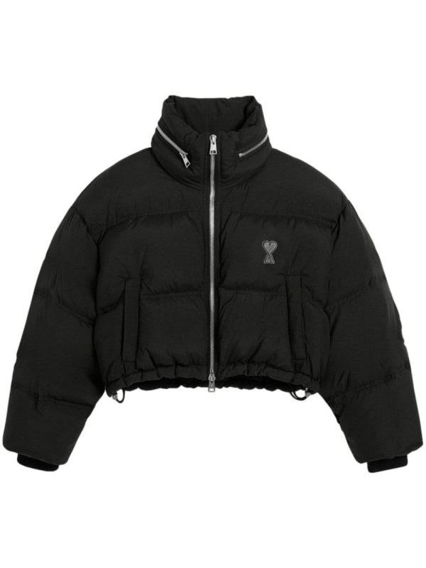 logo-print puff jacket