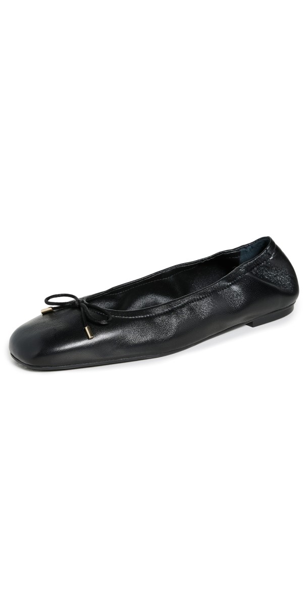Stuart Weitzman Bardot Bow Flats Black